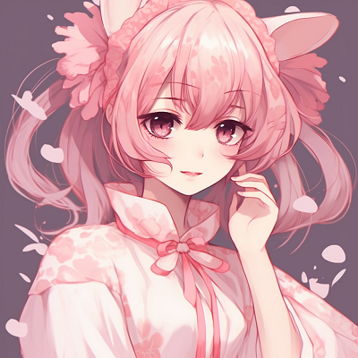 Image For Post Cherry Blossoms and Pink Haired Girl - adorable pink anime girl pfp images