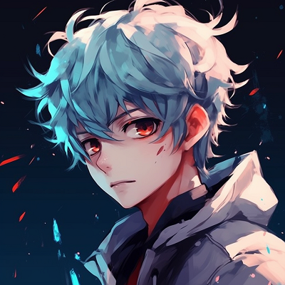 Image For Post | An anime boy with neon blue hair and piercing blue eyes, with a modern twist on a classic anime style. anime manga boy pfp pfp for discord. - [anime pfp male](https://hero.page/pfp/anime-pfp-male)