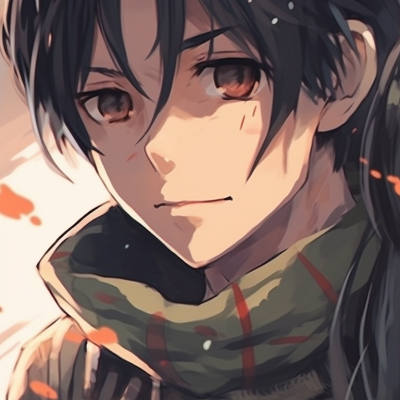 Image For Post | Eren and Mikasa in battle gears, distinct linear features and vibrant hues. beautiful matching pfp pfp for discord. - [off](https://hero.page/pfp/off-brand-matching-pfp-matching-pfps-only)