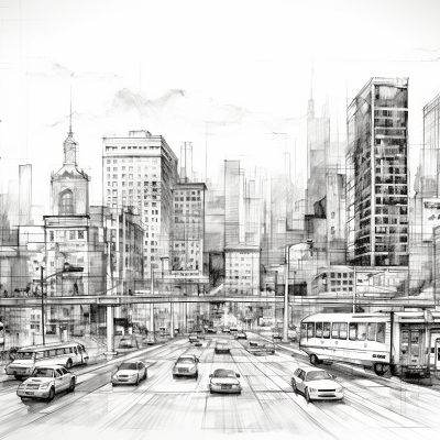 Image For Post Charcoal Cityscape Sketched Reality - Wallpaper