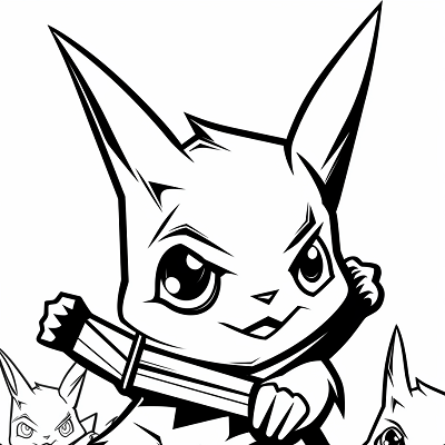 Image For Post | Pikachu in action poses; expressive lines and simple shapes. printable coloring page, black and white, free download - [All Pokemon Drawing Coloring Pages, Kids Fun, Adult Relaxation](https://hero.page/coloring/all-pokemon-drawing-coloring-pages-kids-fun-adult-relaxation)