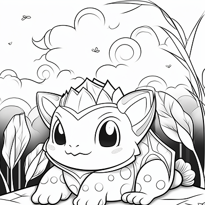 Image For Post | Bulbasaur resting peacefully, drawn with soft, gentle lines printable coloring page, black and white, free download - [Pokemon Drawing Sketch Coloring Pages ](https://hero.page/coloring/pokemon-drawing-sketch-coloring-pages-fun-for-adults-and-kids)