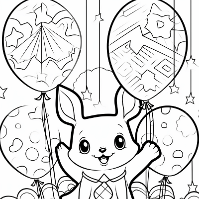 Image For Post | Pikachu with balloons, all smiling, in a cartoon style printable coloring page, black and white, free download - [Pokemon Drawing Sketch Coloring Pages ](https://hero.page/coloring/pokemon-drawing-sketch-coloring-pages-fun-for-adults-and-kids)