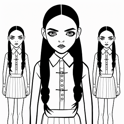 Image For Post Easy and Fun Wednesday Addams sketch - Wallpaper