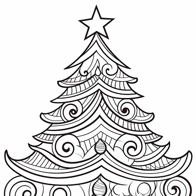 Image For Post Timeless Christmas Tree Scene - Printable Coloring Page