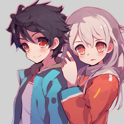 Image For Post | Matching profile pictures of an anime boy and girl with coordinated poses and complex shading. matching pfp anime boy and girl - [Matching PFP Anime Gallery](https://hero.page/pfp/matching-pfp-anime-gallery)