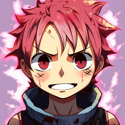 Image For Post | Close-up of Natsu's silly expression, detail on facial features and high contrast. brainstorming funny anime pfps - [Funny Anime PFP Gallery](https://hero.page/pfp/funny-anime-pfp-gallery)