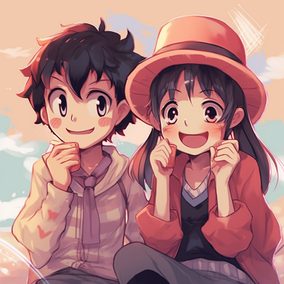 Image For Post | Close-up of Luffy and Law's faces, showcasing bold outlines and vibrant colors. anime inspired matching pfp for two friends - [matching pfp for 2 friends anime](https://hero.page/pfp/matching-pfp-for-2-friends-anime)