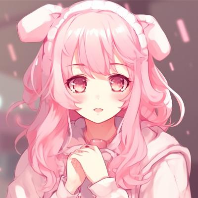 Image For Post | Anime character wearing a whimsical pink hat, blend of playful and sweet aesthetics. trendy pink anime pfp designs - [Pink Anime PFP](https://hero.page/pfp/pink-anime-pfp)