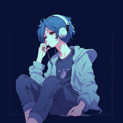 Image For Post Pastel Blue Chill Anime PFP - color-themed chill anime pfp