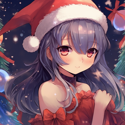 Image For Post | Anime girl in traditional Christmas colors and costume, displaying an array of vibrant hues in the background. anime girl christmas pfp - [christmas pfp anime](https://hero.page/pfp/christmas-pfp-anime)
