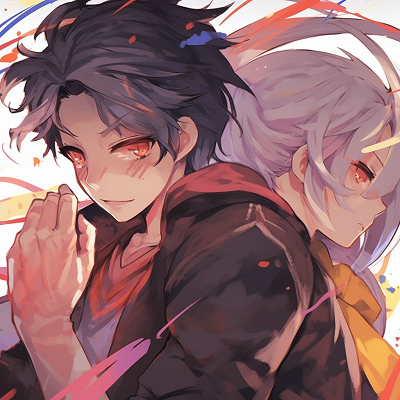 Image For Post | Two anime characters in a dynamic action stance, showcasing bold lines and vibrant colors. unique matching anime pfpHD, free download - [matching anime pfp](https://hero.page/pfp/matching-anime-pfp)