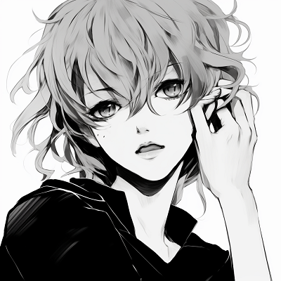 Image For Post | Retro anime character presented in black and white, bold shadows and deliberate lining. classic black and white anime pfp - [Black and white anime pfp](https://hero.page/pfp/black-and-white-anime-pfp)