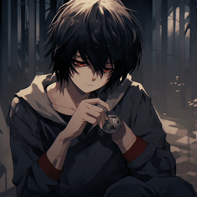 Image For Post | Profile shot of L Lawliet's meditative expression, highlighting his unconventional charm. outstanding anime pfp art - [Best Anime PFP](https://hero.page/pfp/best-anime-pfp)