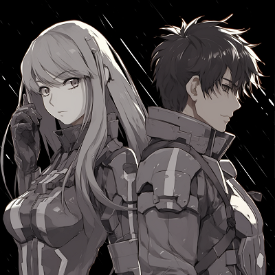 Image For Post | Back-to-back view of an anime couple, highlighting their synchrony and the contrast between their designs. adventurous anime matching pfp couple - [Anime Matching Pfp Couple](https://hero.page/pfp/anime-matching-pfp-couple)