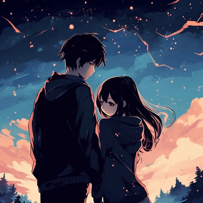 Image For Post | Anime couple with floral decorations, intricate designs and nuanced color use. unforgettable looking: cute matching anime pfp for engaged couples - [Boosted Selection of Matching Anime PFP for Couples](https://hero.page/pfp/boosted-selection-of-matching-anime-pfp-for-couples)