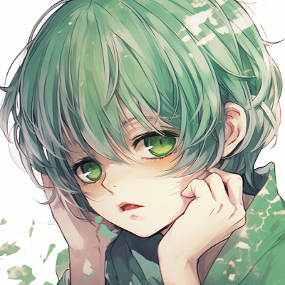 Image For Post | An anime boy with striking emerald green eyes, detailed linework and soft tones. emerald green anime pfp boy - [Green Anime PFP Universe](https://hero.page/pfp/green-anime-pfp-universe)