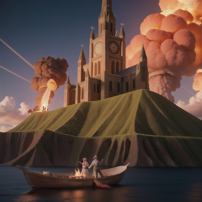 Image For Post Anime, cathedral, doctor, boat, volcano, knight, HD, 4K, AI Generated Art