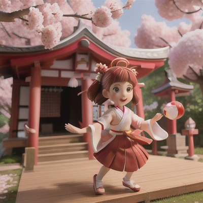 Image For Post | Anime, manga, Playful miko (shrine maiden), gentle brown hair with a red hair bow, at a colorful festival, performing a sacred dance with ceremonial fans, paper lanterns and cherry blossoms in the background, white miko attire with red hakama, delicate brushstroke art style, joyful and festive mood - [AI Art, Anime Dancing Scenes ](https://hero.page/examples/anime-dancing-scenes-stable-diffusion-prompt-library)