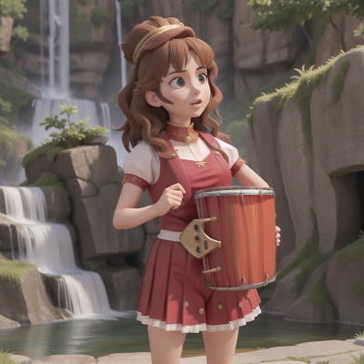 Image For Post Anime, drum, queen, waterfall, gladiator, accordion, HD, 4K, AI Generated Art