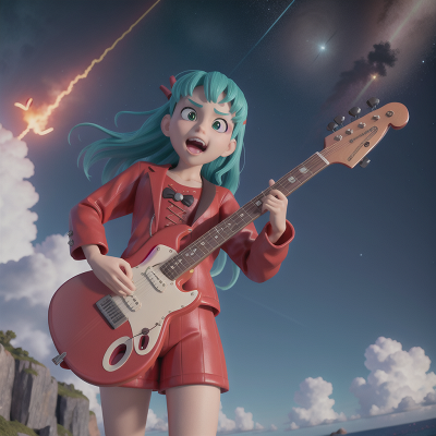 Image For Post Anime, ocean, electric guitar, meteor shower, vampire, ogre, HD, 4K, AI Generated Art