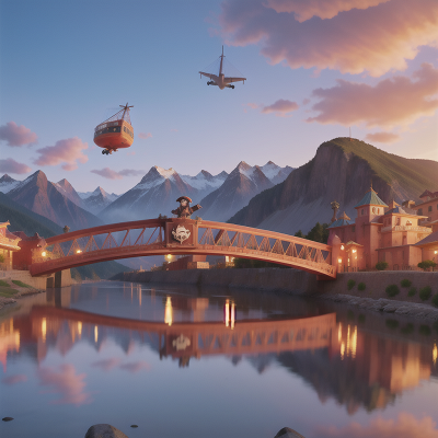 Image For Post Anime, carnival, mountains, pirate, airplane, bridge, HD, 4K, AI Generated Art