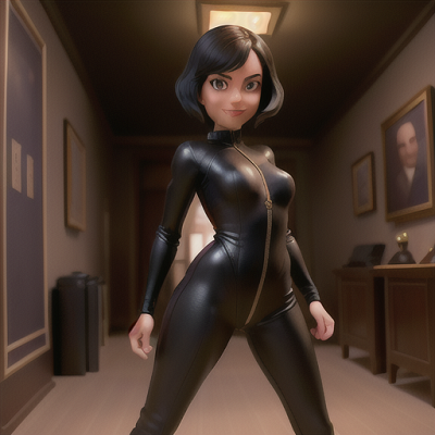 Image For Post Anime Art, Charming thief, short black hair and a sly grin, stealthily infiltrating a high-security museum