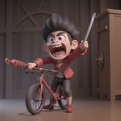 Image For Post Anime, troll, bicycle, virtual reality, sword, vampire's coffin, HD, 4K, AI Generated Art