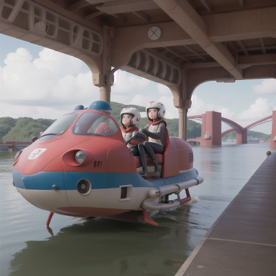 Image For Post Anime, hovercraft, motorcycle, bus, museum, bridge, HD, 4K, AI Generated Art