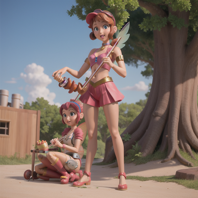 Image For Post Anime, fairy dust, cyborg, drought, hot dog stand, violin, HD, 4K, AI Generated Art