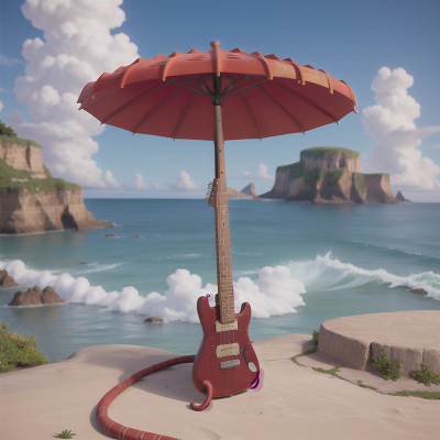 Image For Post Anime, ancient scroll, electric guitar, drought, umbrella, ocean, HD, 4K, AI Generated Art