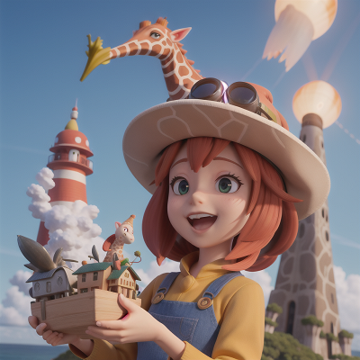Image For Post Anime, virtual reality, wizard's hat, rocket, seafood restaurant, giraffe, HD, 4K, AI Generated Art