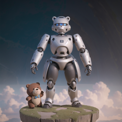 Image For Post Anime, robot, teleportation device, bear, artificial intelligence, knight, HD, 4K, AI Generated Art