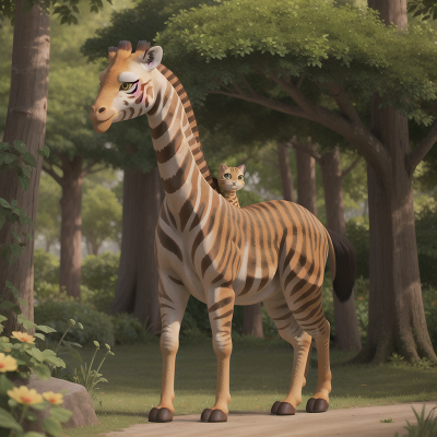 Image For Post Anime, giraffe, cat, forest, tiger, shield, HD, 4K, AI Generated Art