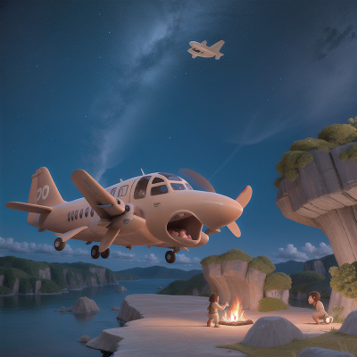 Image For Post Anime, cavemen, airplane, boat, space, fish, HD, 4K, AI Generated Art