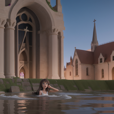 Image For Post Anime, wind, cathedral, drought, piano, swimming, HD, 4K, AI Generated Art