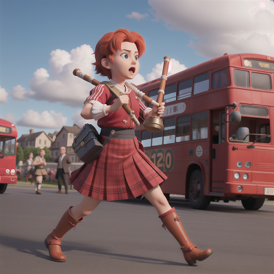Image For Post Anime, force field, bagpipes, bus, circus, samurai, HD, 4K, AI Generated Art