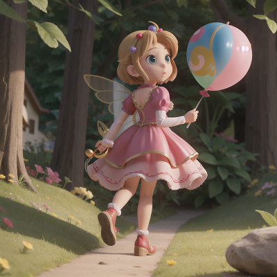 Image For Post Anime, balloon, fairy, magic wand, suspicion, fairy dust, HD, 4K, AI Generated Art