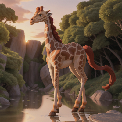 Image For Post Anime, exploring, sunset, crystal, giraffe, centaur, HD, 4K, AI Generated Art