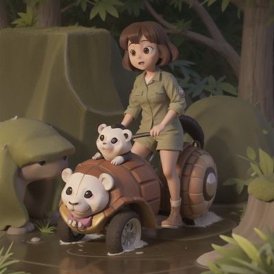 Image For Post Anime, drought, zookeeper, turtle, panda, crystal, HD, 4K, AI Generated Art