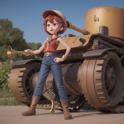 Image For Post Anime, bicycle, saxophone, tank, tractor, crystal ball, HD, 4K, AI Generated Art