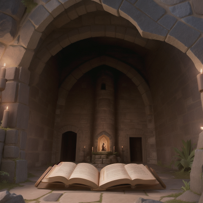 Image For Post Anime, medieval castle, angel, spell book, cave, tank, HD, 4K, AI Generated Art