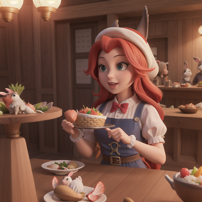 Image For Post Anime, seafood restaurant, queen, farmer, rabbit, pirate, HD, 4K, AI Generated Art