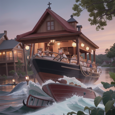Image For Post Anime, coffee shop, boat, tsunami, haunted mansion, sabertooth tiger, HD, 4K, AI Generated Art