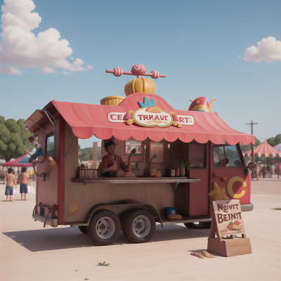 Image For Post Anime, statue, drought, carnival, circus, taco truck, HD, 4K, AI Generated Art