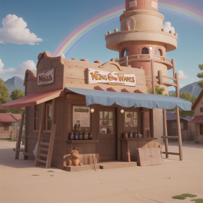 Image For Post Anime, king, hot dog stand, wild west town, rainbow, cathedral, HD, 4K, AI Generated Art