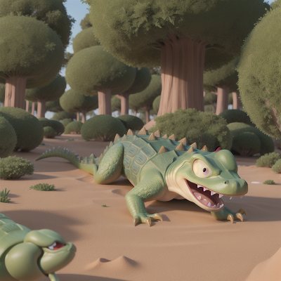 Image For Post Anime, alligator, confusion, key, park, desert, HD, 4K, AI Generated Art
