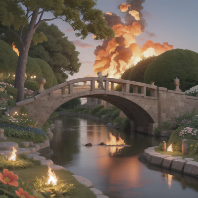 Image For Post Anime, zebra, bridge, garden, scientist, fire, HD, 4K, AI Generated Art