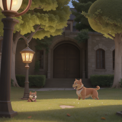 Image For Post Anime, park, teacher, lamp, dog, castle, HD, 4K, AI Generated Art
