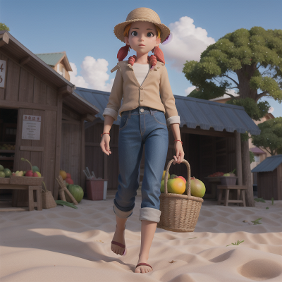 Image For Post Anime, hero, fruit market, farmer, ghost, beach, HD, 4K, AI Generated Art